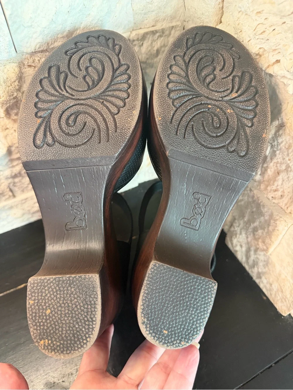 B.O.C Born Gia Women Blavk Leather Closed Toe Comfort Mary Jane Clog Shoe US 8